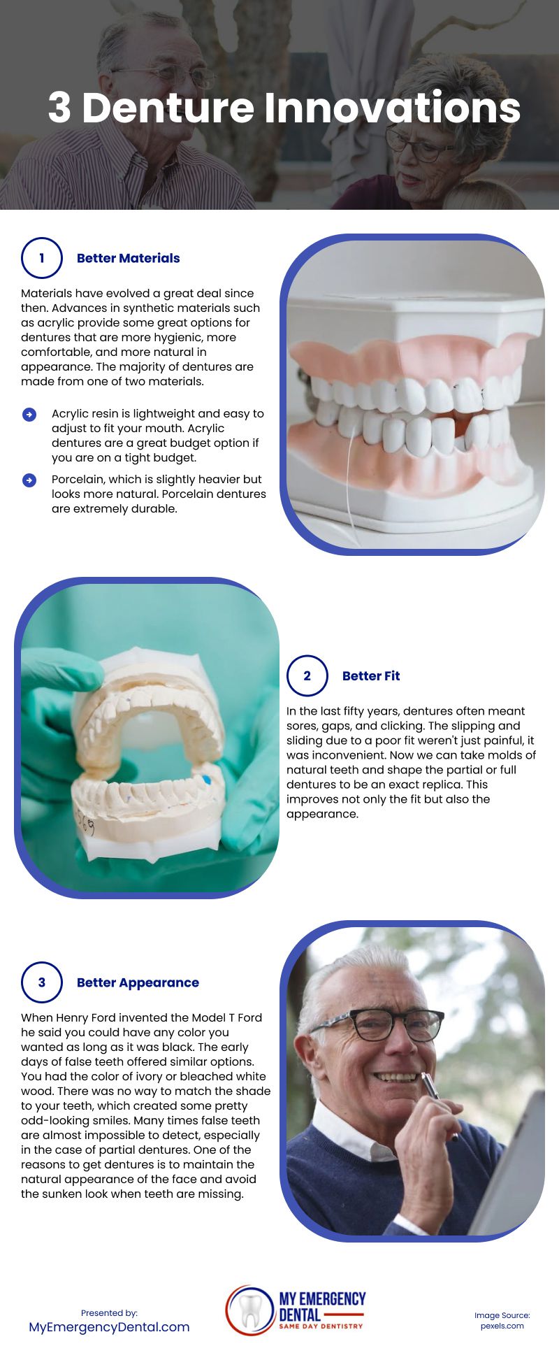 3 Denture Innovations Infographic