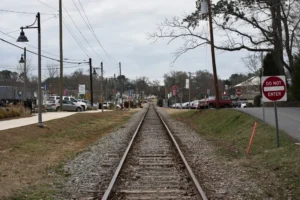 Train tracks in Woodstock, GA.