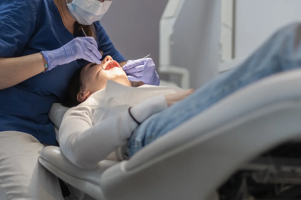 A patient receiving dental care.